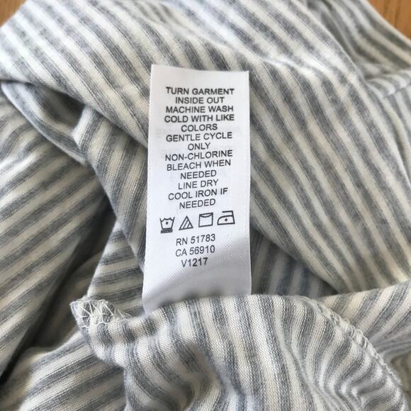 Maurices Top Small Gray Striped Ruffle Flare Boho Rodeo Peasant Cottage Shirt - Picture 10 of 11